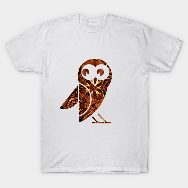 Happy Owl In Shades Of Gold T-Shirt by PhotoArts
